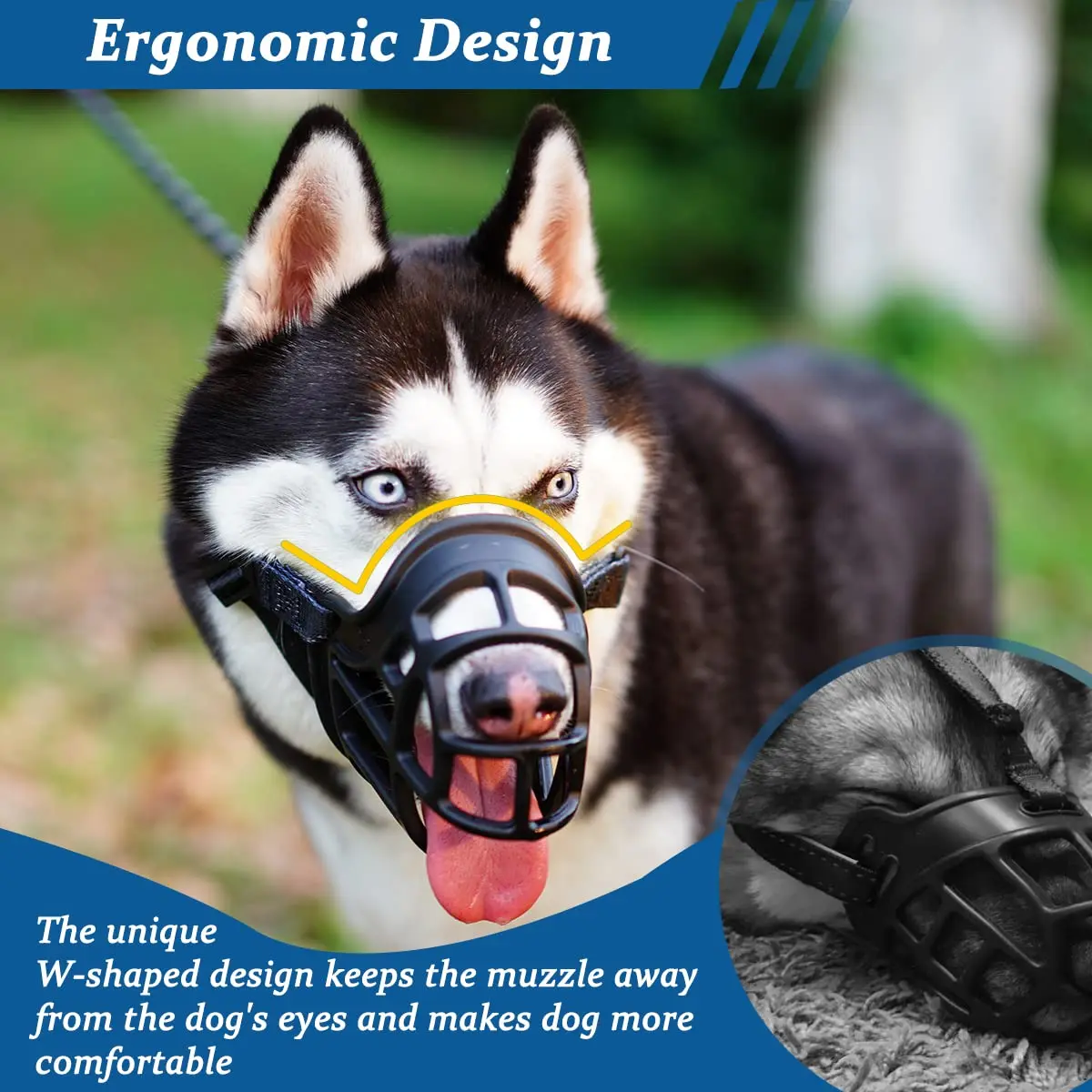 BARKLESS Dog Muzzle Basket Anti Biting Chewing Medium Large | All-round Snout Protection - view 6