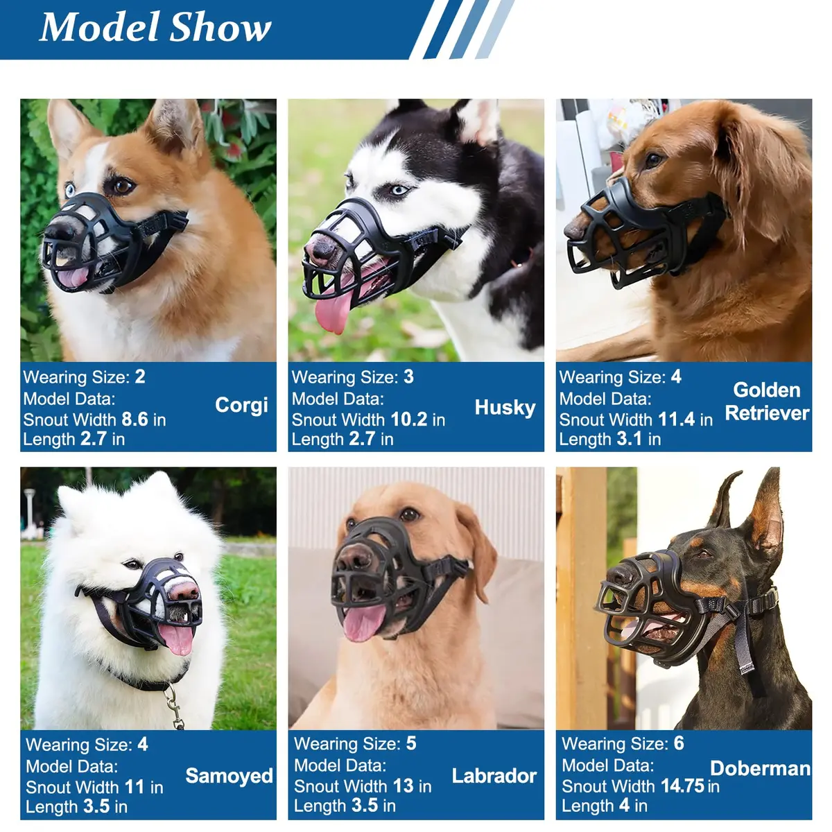 BARKLESS Dog Muzzle Basket Anti Biting Chewing Medium Large | All-round Snout Protection - view 3