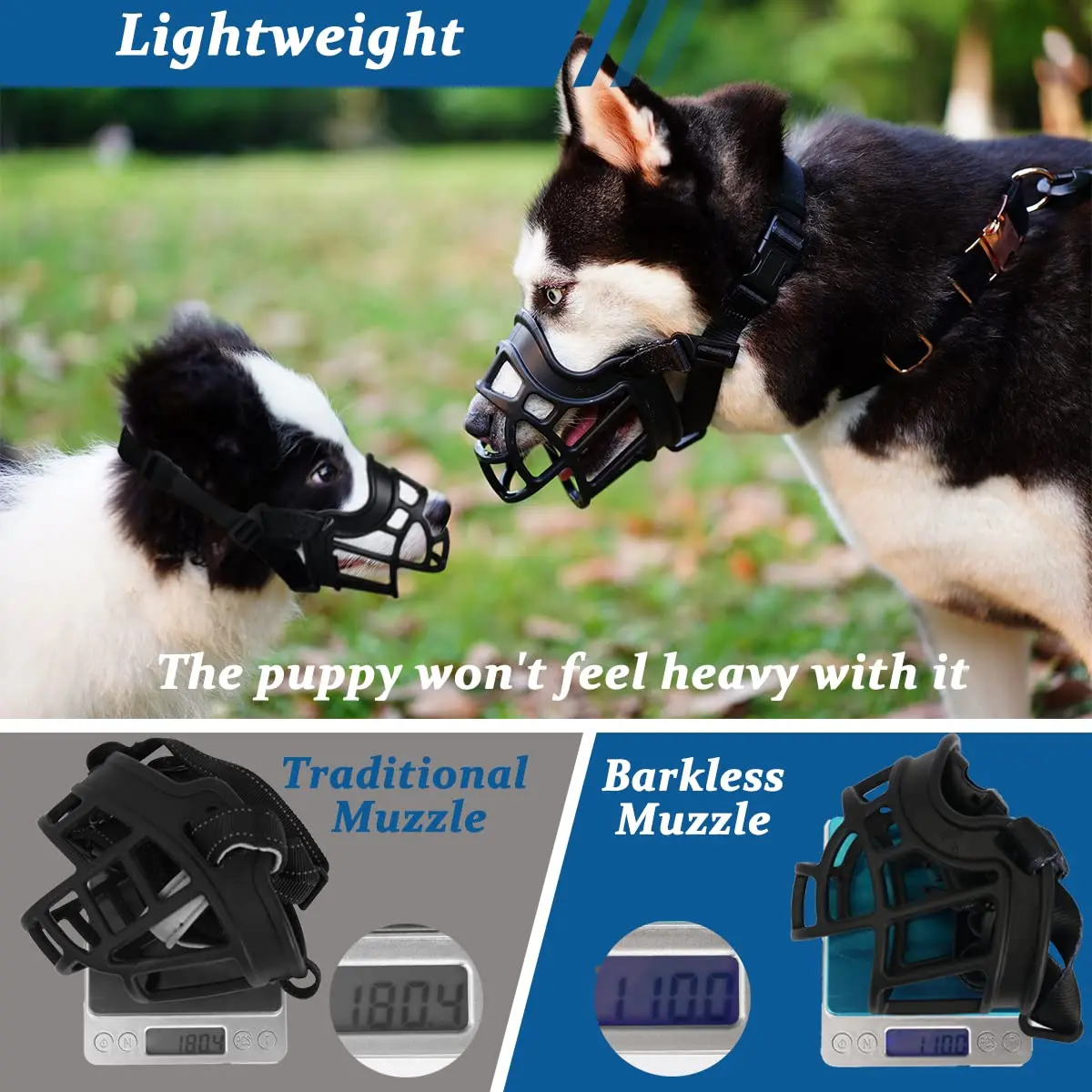 BARKLESS Dog Muzzle Basket Anti Biting Chewing Medium Large | All-round Snout Protection - view 4