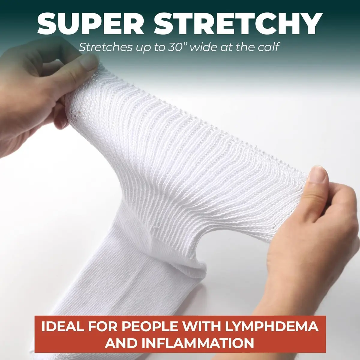 FORTIVO Extra Wide Socks for Swollen Feet | Diabetic Hospital Socks for Men & Women, Non Slip, 2 Pairs, 30" - view 3
