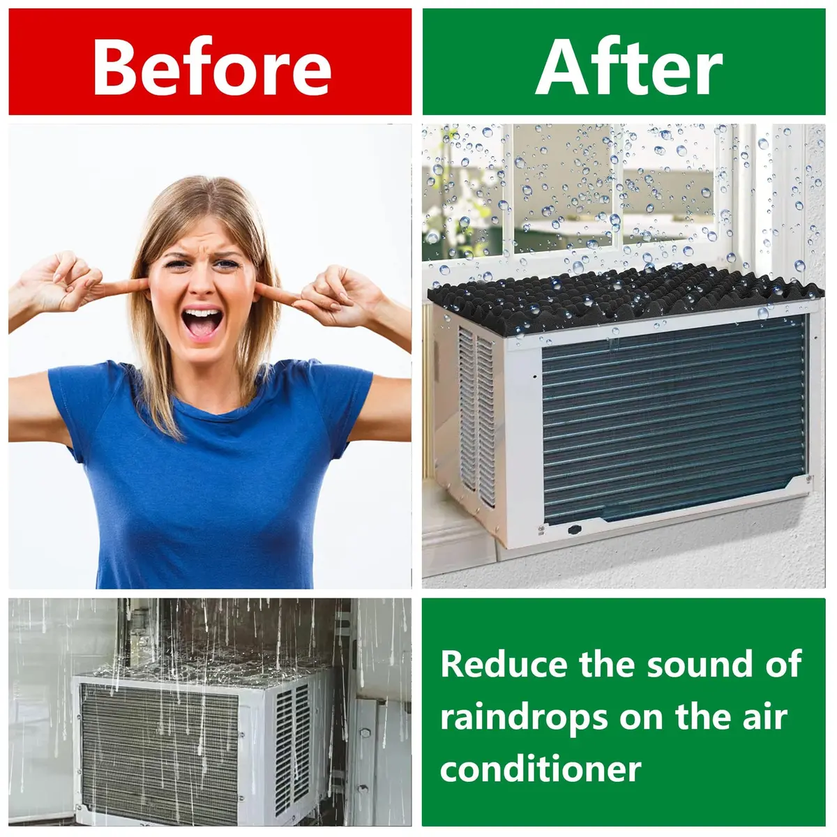 LFUTARI Magnetic Air Conditioner Drip Cushion, 23.6"x16.9" Window AC Rain Cover | Prevents Water Dripping Indoors - view 5