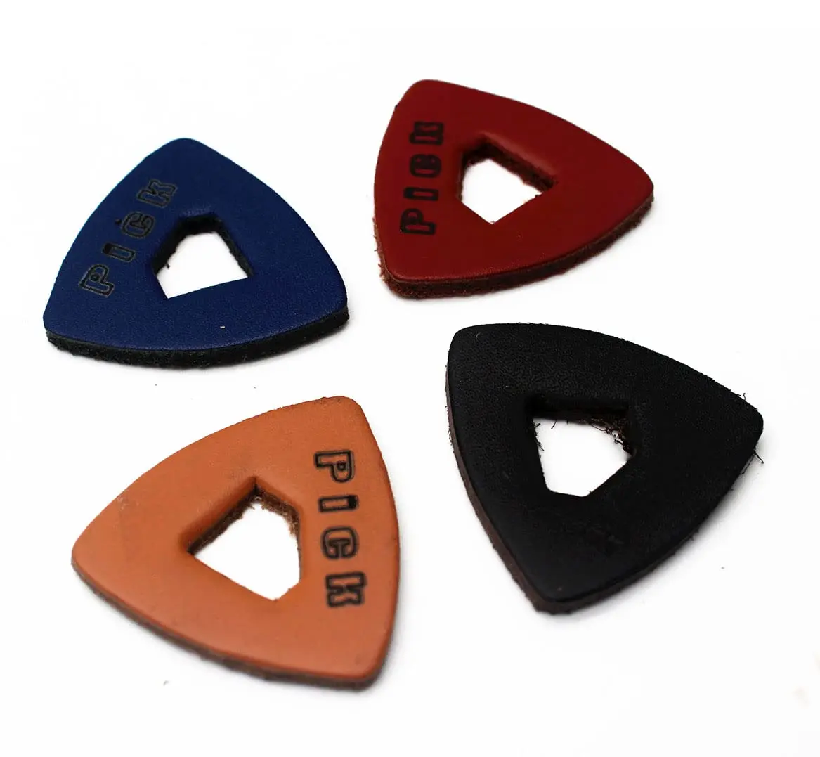 TUOREN Soft Leather Ukulele Picks 8 Pack | Produces Richer Warmer Tone for Ukulele Guitar Bass - view 2
