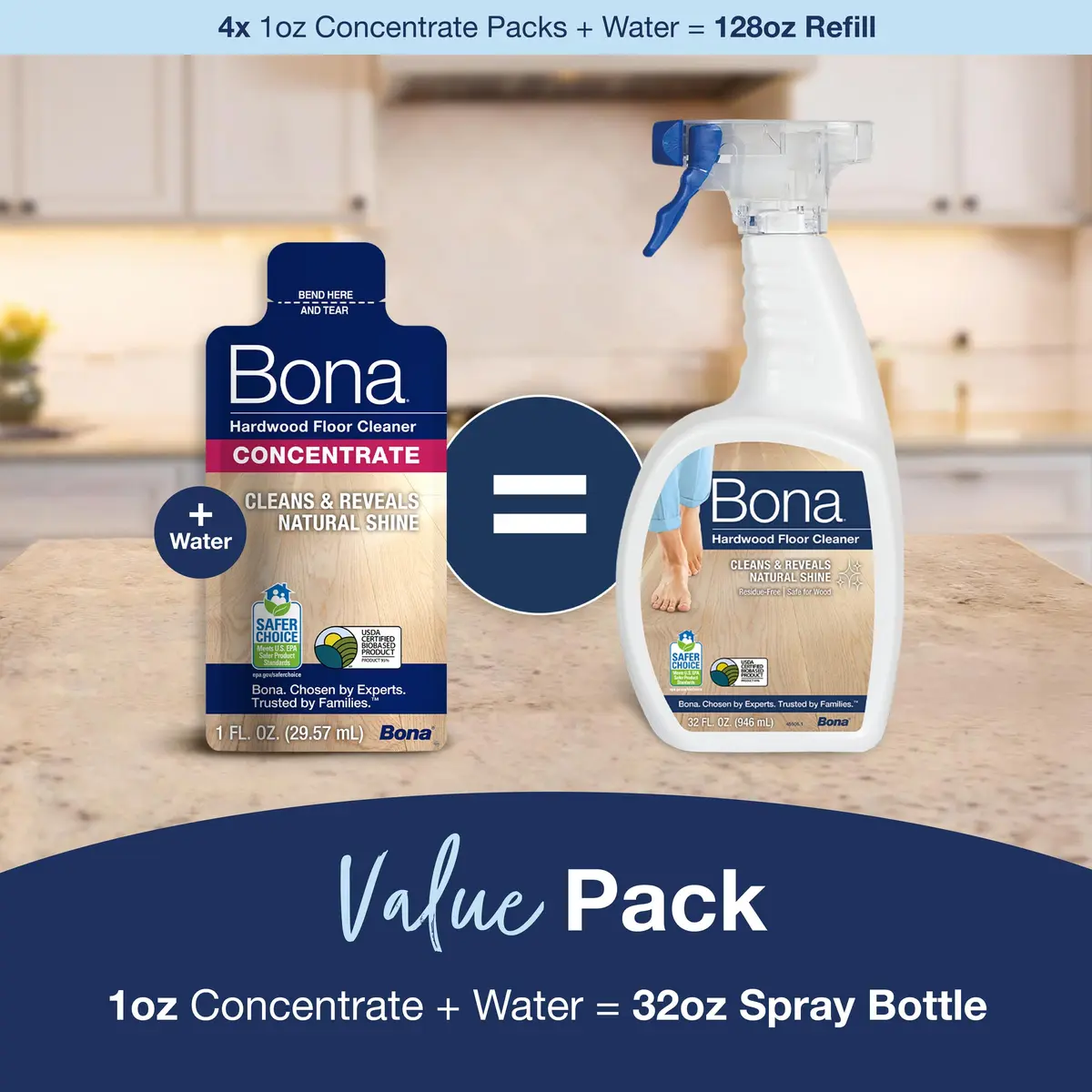 Bona Hardwood Floor Cleaner Concentrate 25ml (0.811 Fl Oz) | Residue-Free Cleaning for Wood Floors - view 8