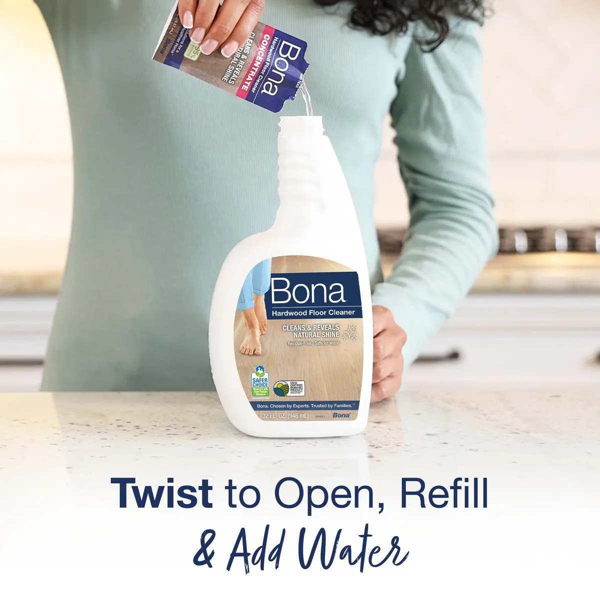 Bona Hardwood Floor Cleaner Concentrate 25ml (0.811 Fl Oz) | Residue-Free Cleaning for Wood Floors - view 3