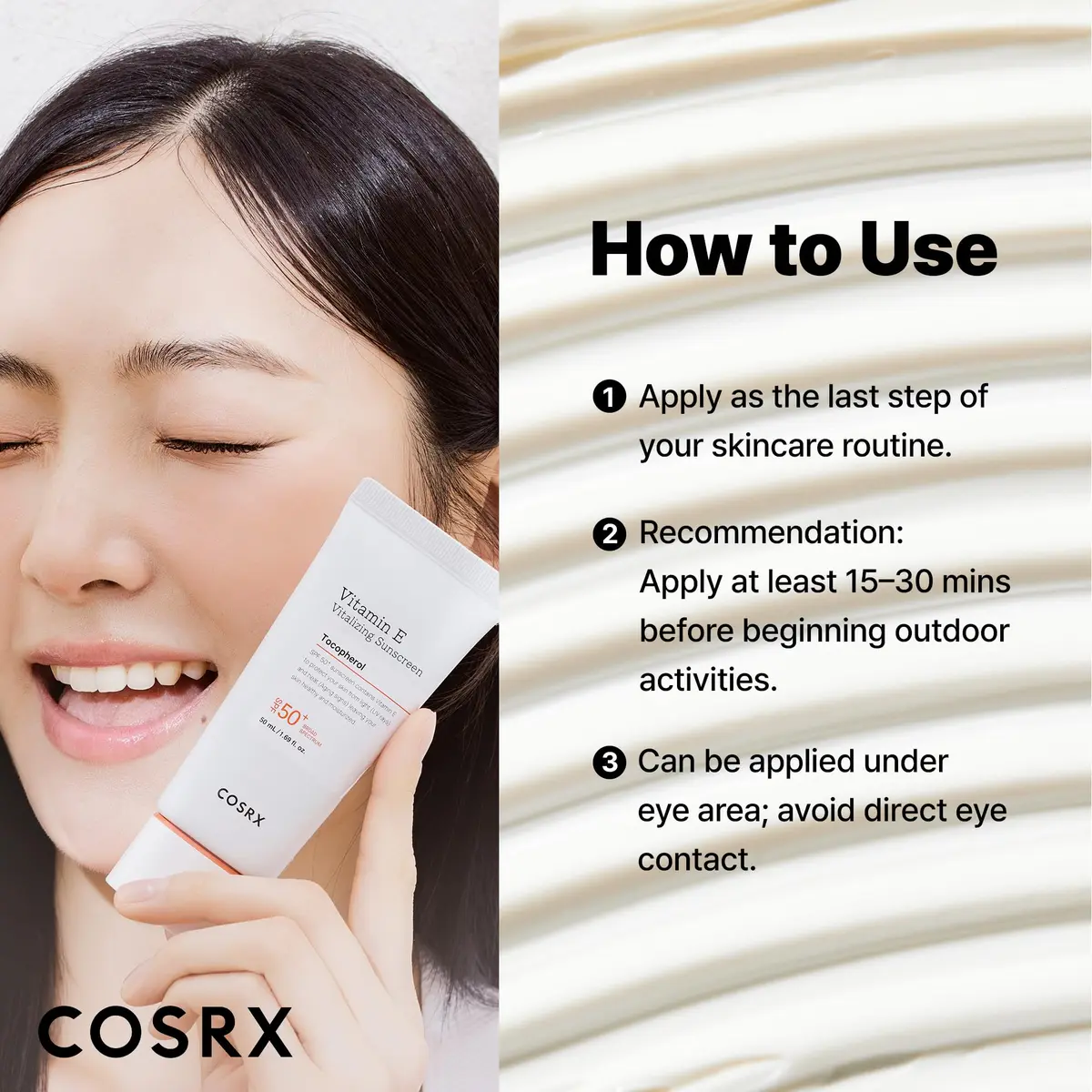 COSRX Vitamin E Sunscreen SPF 50 | Natural Glow, Oily Skin, 1.69 fl oz - view 6