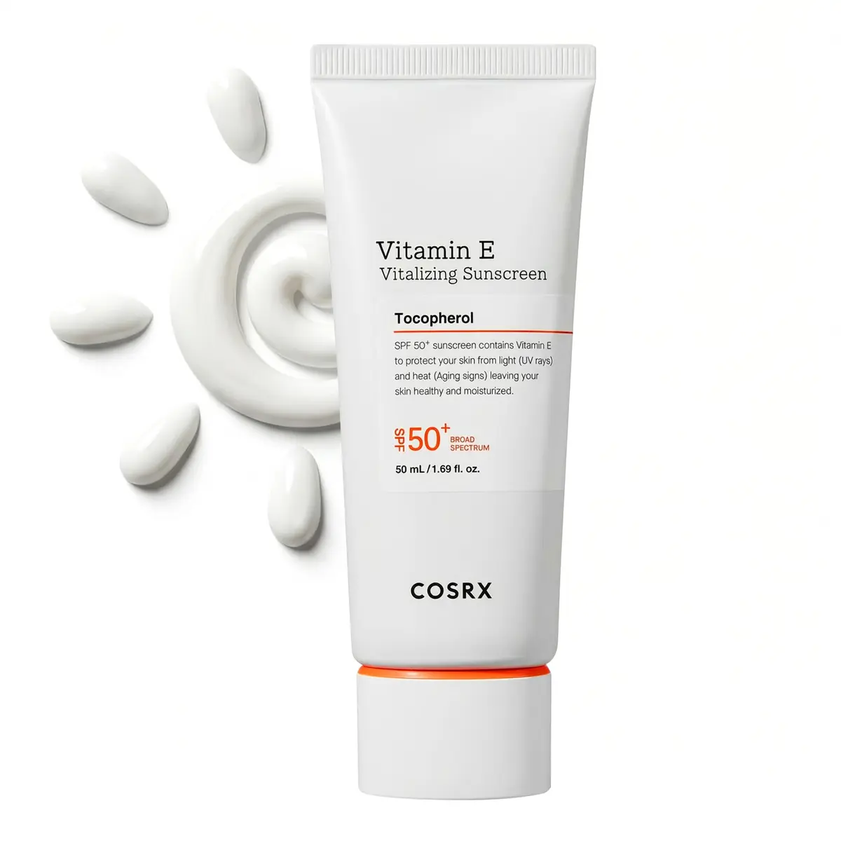 COSRX Vitamin E Sunscreen SPF 50 | Natural Glow, Oily Skin, 1.69 fl oz - main product image