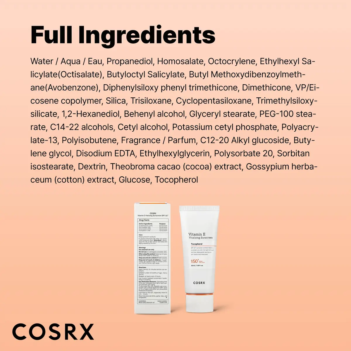 COSRX Vitamin E Sunscreen SPF 50 | Natural Glow, Oily Skin, 1.69 fl oz - view 8