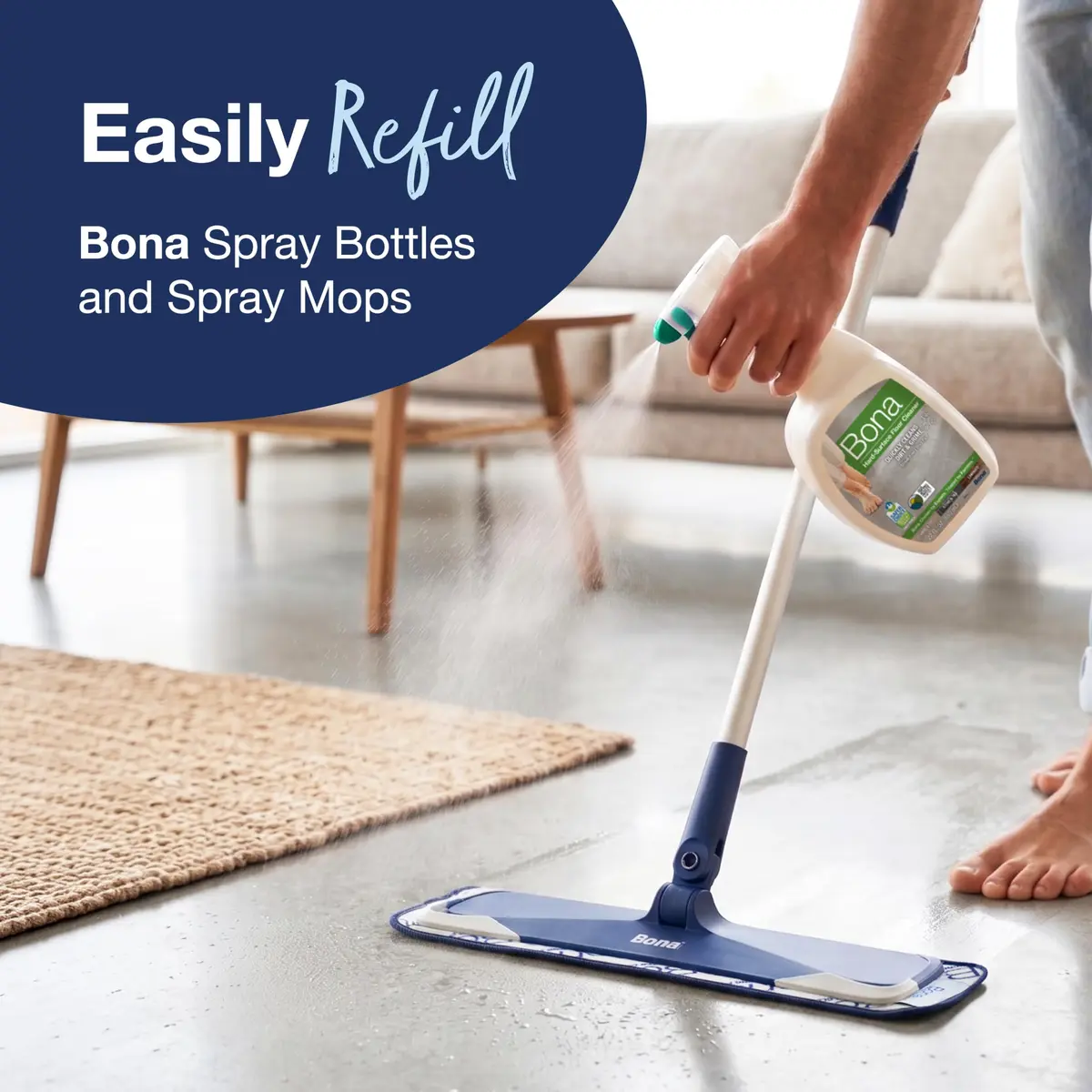 Bona Multi-Surface Floor Cleaner Concentrate 1 fl oz (29.57 ml) 4-Pack | pH Neutral Formula for Stone, Tile, Laminate, Vinyl Floors - view 7
