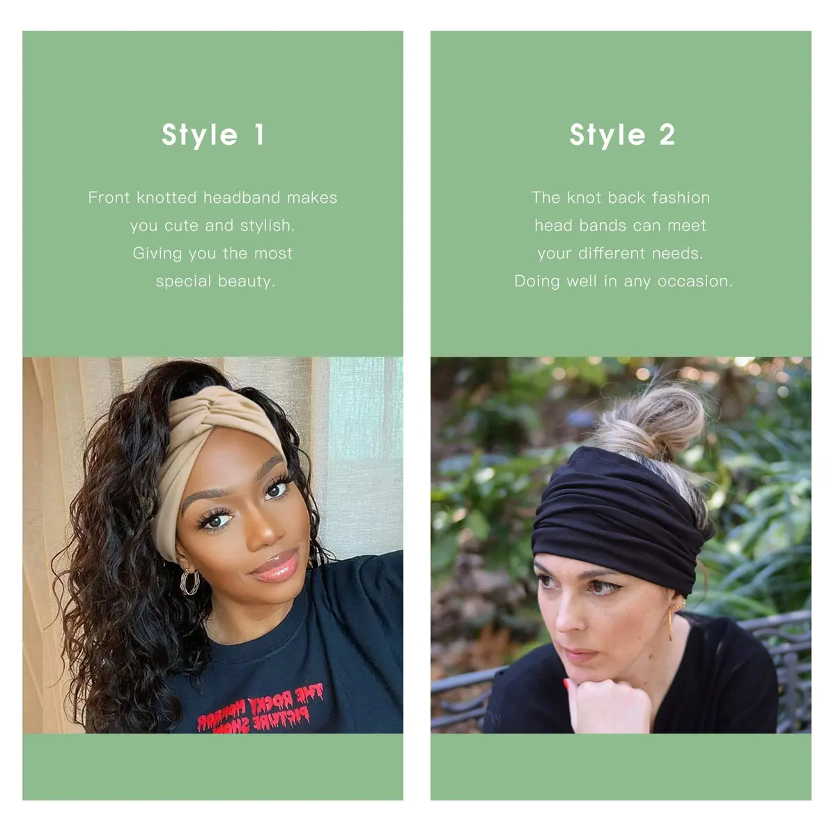 Tobeffect 7'' Extra Wide Headbands for Women, Large Thick Turban Head Wrap, Non Slip Workout Hair Accessories, 6 Pack | Boho Style, Breathable Polyester - view 4