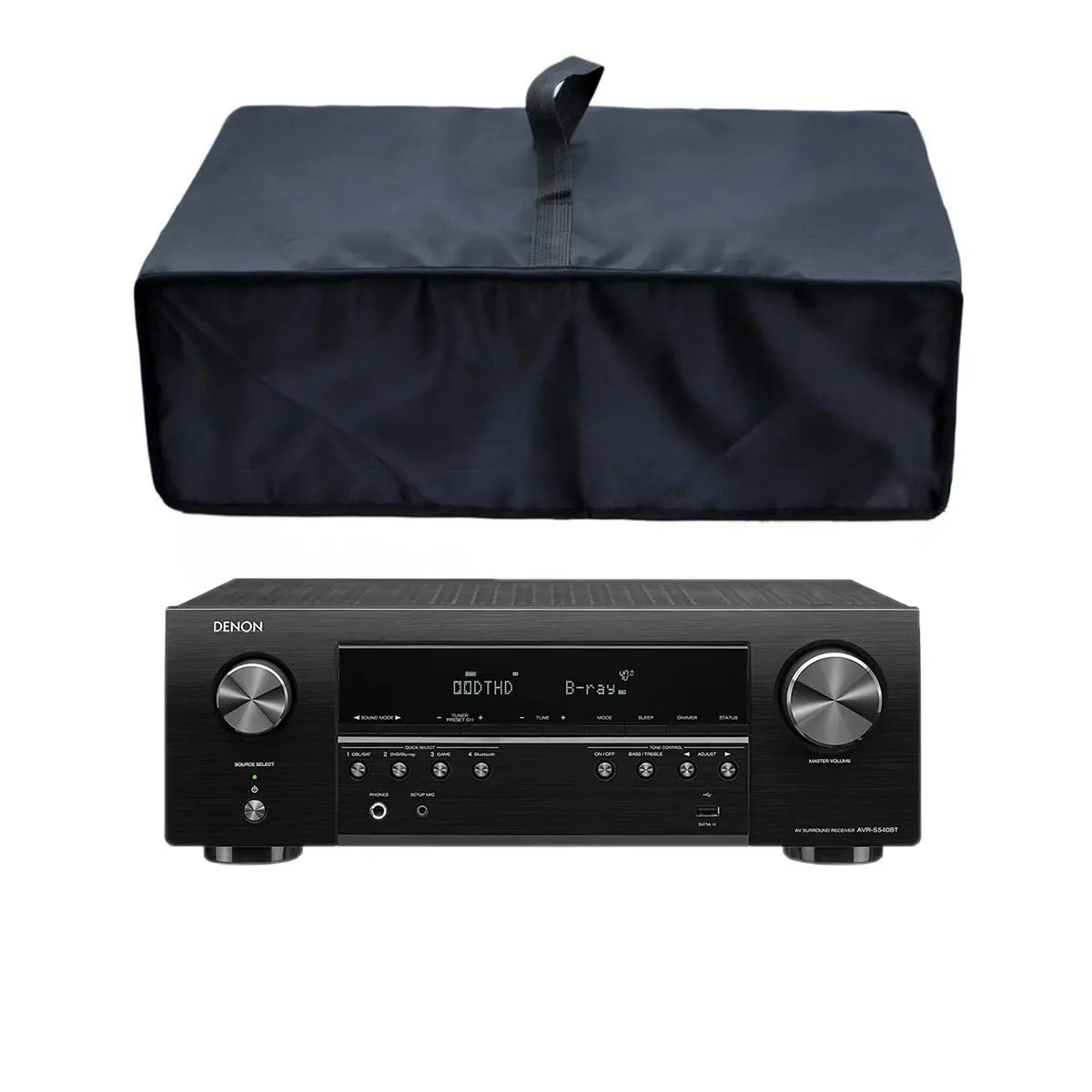 Y8HM Nylon Fabric Dust Cover for Denon AVR-S540BT Receiver / Sony STRDH190/STRDH590/STRDH790 Receiver, Black - main product image