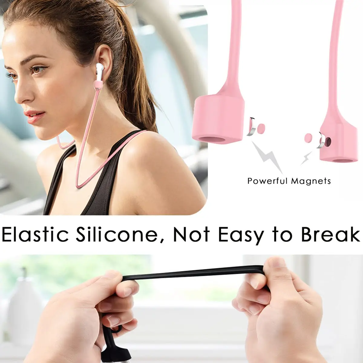 Mooyavia Ultra Strong Magnetic Anti-Lost Strap for AirPods Pro - 5 Color | Magnetic Silicone Neck Lanyard - view 4