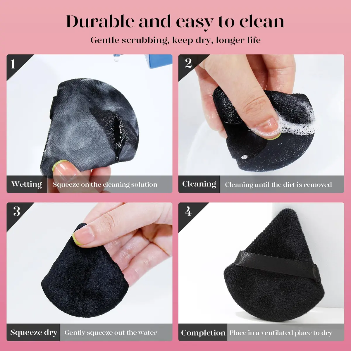 BEAKEY Powder Puff 12pcs Face Triangle Powder Puffs for Loose & Foundation | Precise, Soft & Reusable - view 8