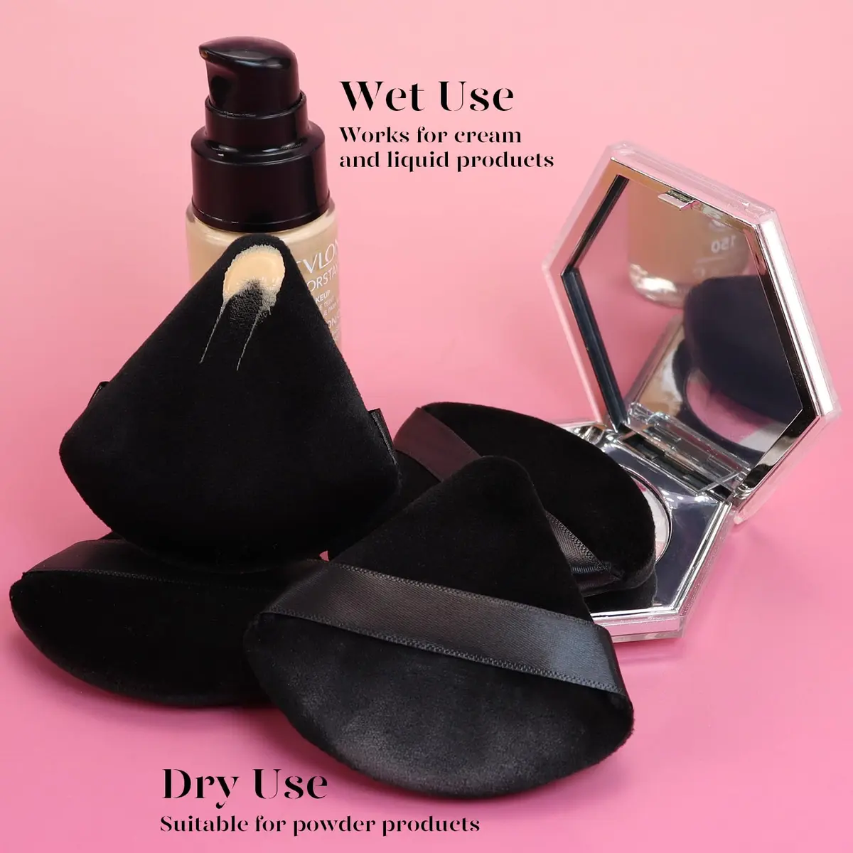 BEAKEY Powder Puff 12pcs Face Triangle Powder Puffs for Loose & Foundation | Precise, Soft & Reusable - view 4