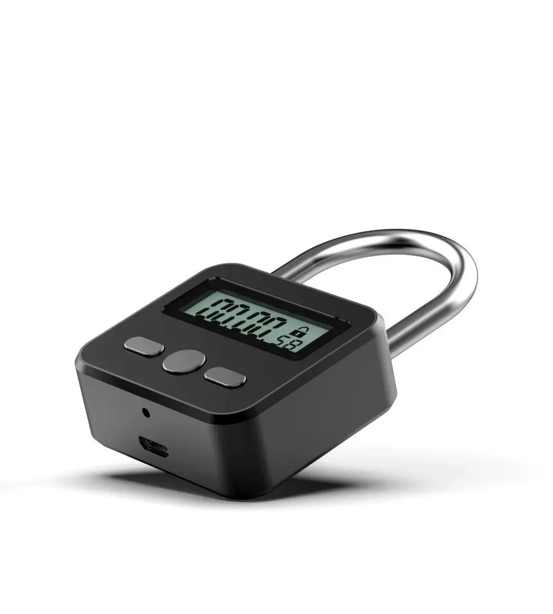Enajucy Metal Timer Lock Black | Rechargeable Electronic Time Padlock with LCD Display - view 2