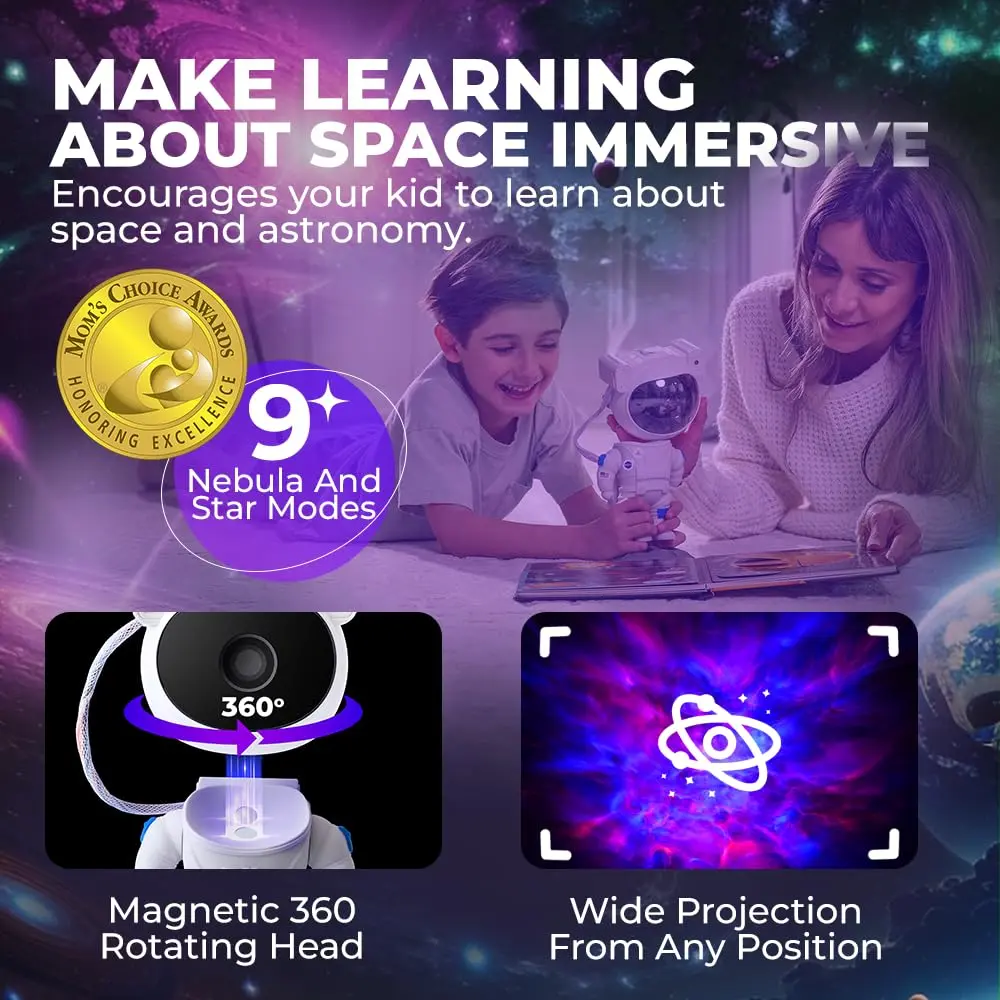 Mind-Glowing Astronaut Galaxy Projector 1.61 kg (3.55 lb) | Remote, Timer, 9 Modes - view 4