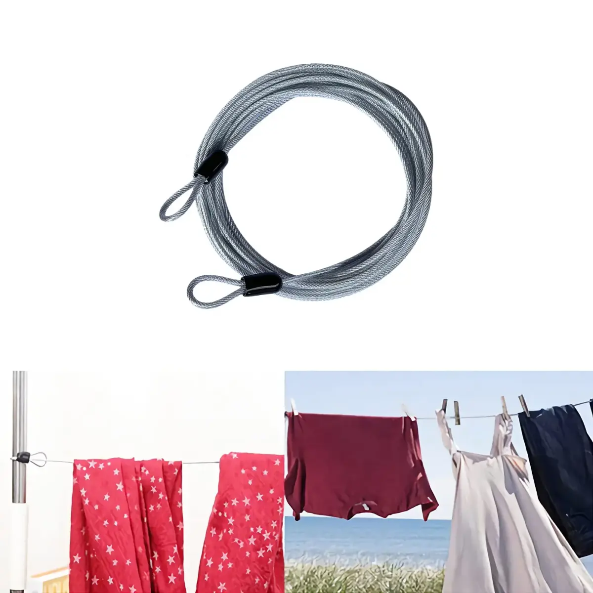 GOMRQING 15FT (4.57m) Security Cable Lock | Braided Steel Coated for Travel & Luggage - view 4