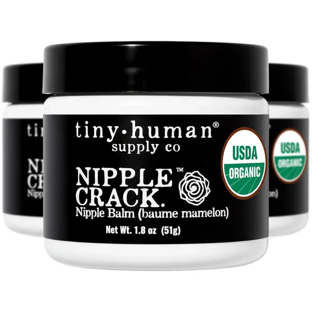 Tiny Human Supply Co Nipple Crack USDA Organic Balm, 1.8 oz (51 g) Jar — 3-Pack for Breastfeeding Mothers - main product image