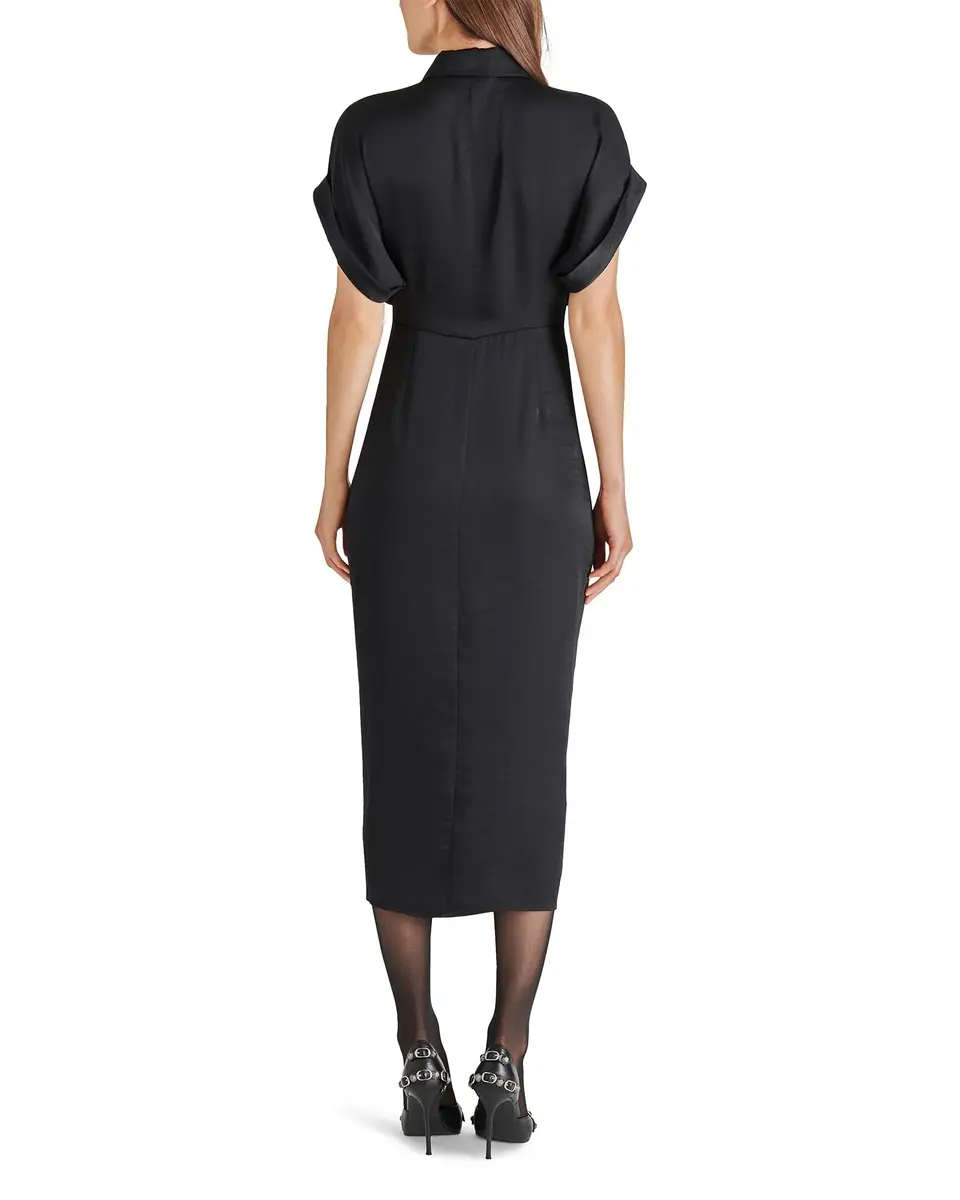 Steve Madden Tori Dress 2 | Flattering Satin Midi Dress with Tie Waist (70-120 chars) - view 4