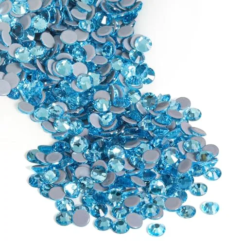 BEADSLAND Hotfix Rhinestones SS8 Aquamarine (2880pcs, 2.3-2.5mm) | Sparkling Glass Craft Embellishments - main product image