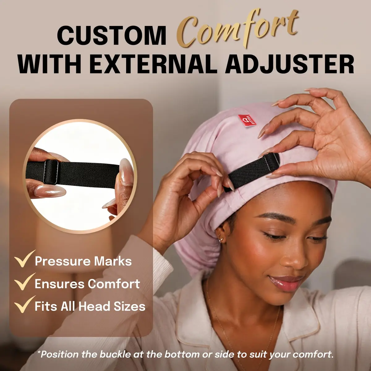 Fittia Long Satin Hair Bonnet for Locs, Dreadlocks & Braids | Adjustable XL Beanie for Women’s Hair Sleep - view 6