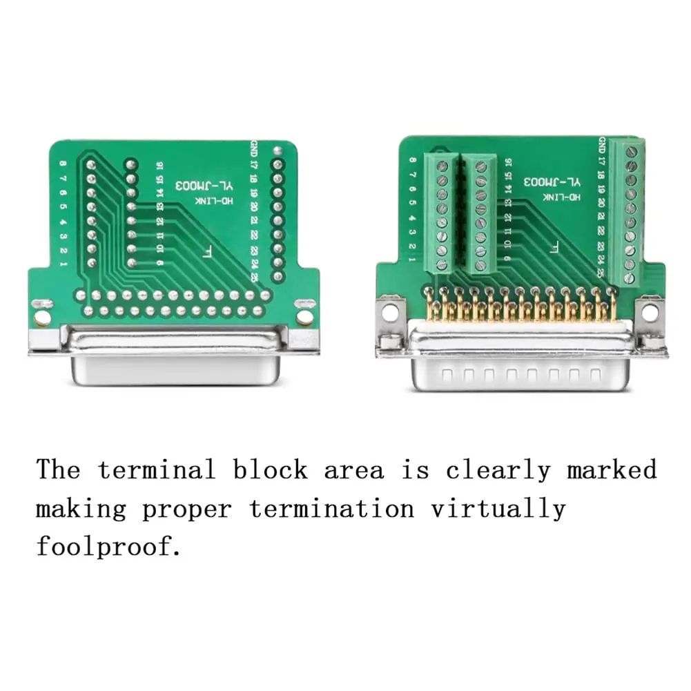 ANMBEST DB25 Solderless Terminal Adapter Female 5PCS | 3.81mm Pin Pitch, 16mm Thin Module - view 4