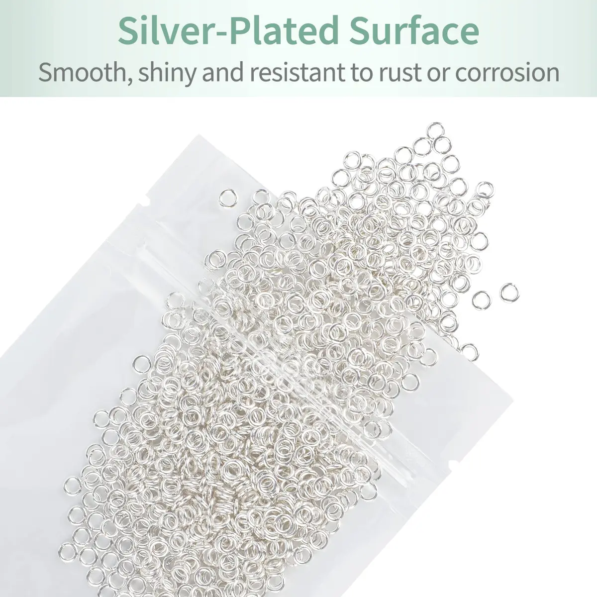 Uniclife Jewelry Findings 4 mm Silver Jump Rings | 1000 Pack for DIY Jewelry & Crafts - view 7