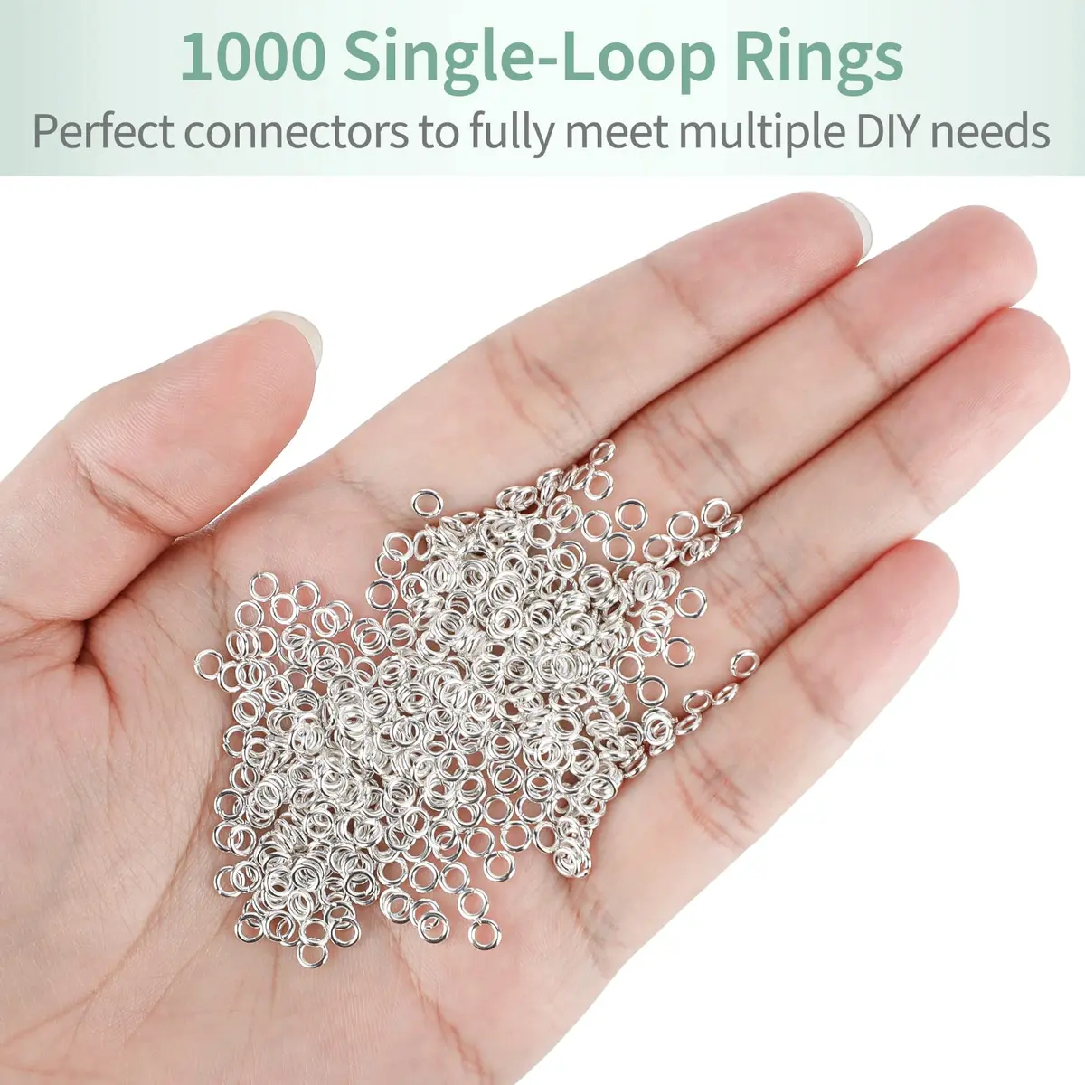 Uniclife Jewelry Findings 4 mm Silver Jump Rings | 1000 Pack for DIY Jewelry & Crafts - view 3