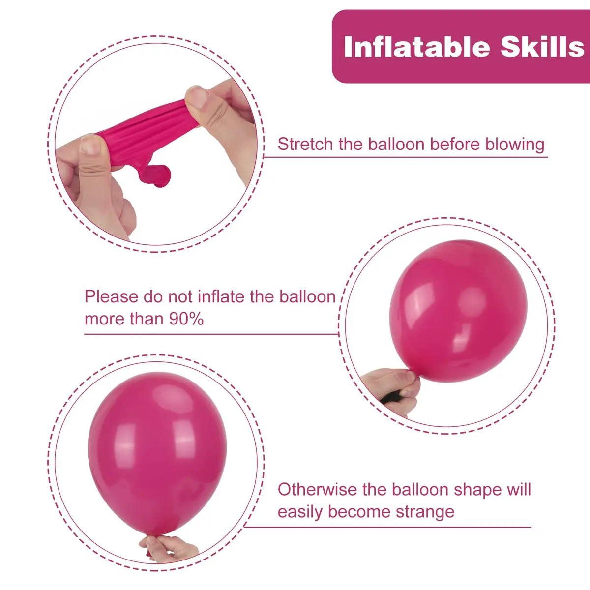 RUBFAC Hot Pink Balloon Arch Kit 129pcs | Assorted Colors for Party Decorations - view 3