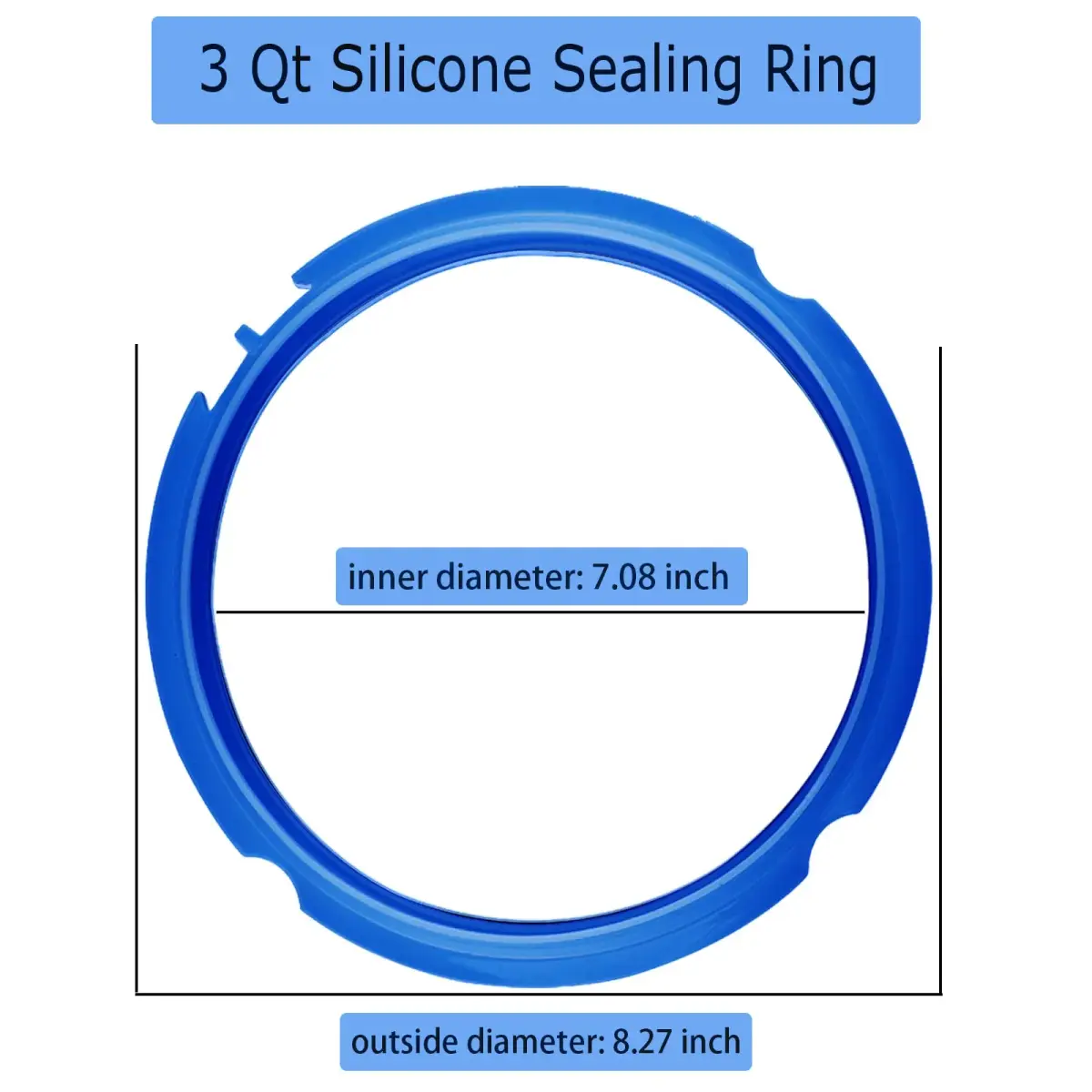 Fuator 3Qt Instant Pot Sealing Ring & Float Valve Caps | 3 Pack Clear, Red, Blue - view 2