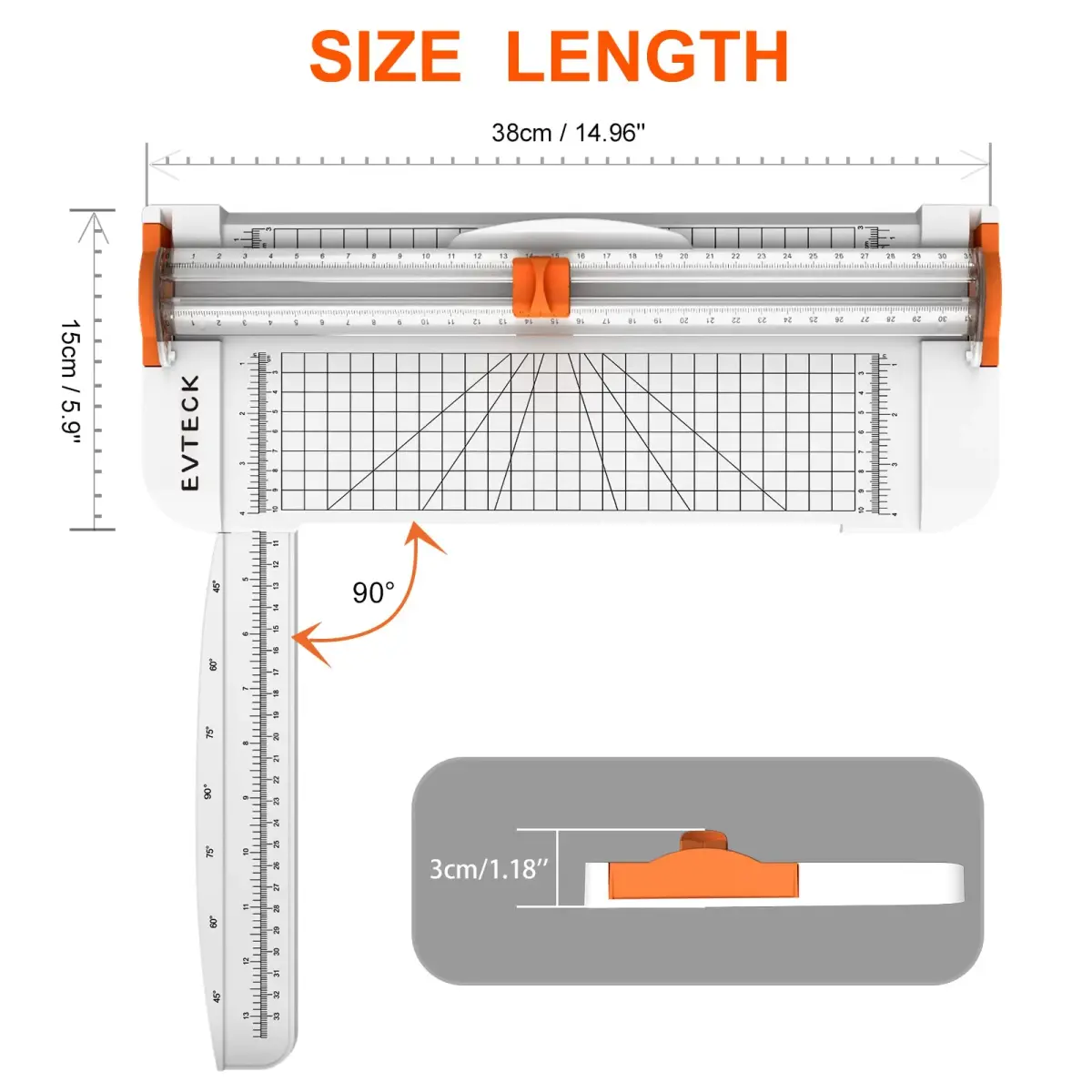 Evteck Paper Cutter 38.1 cm (15 inch) Slider Paper Trimmer | Professional School Paper Cutter - view 2