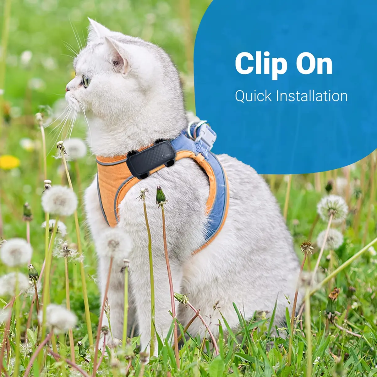 Tractive GPS Cat 4 Tracker Harness Attachment | Velcro Straps, Black, for Cat Walks - view 4
