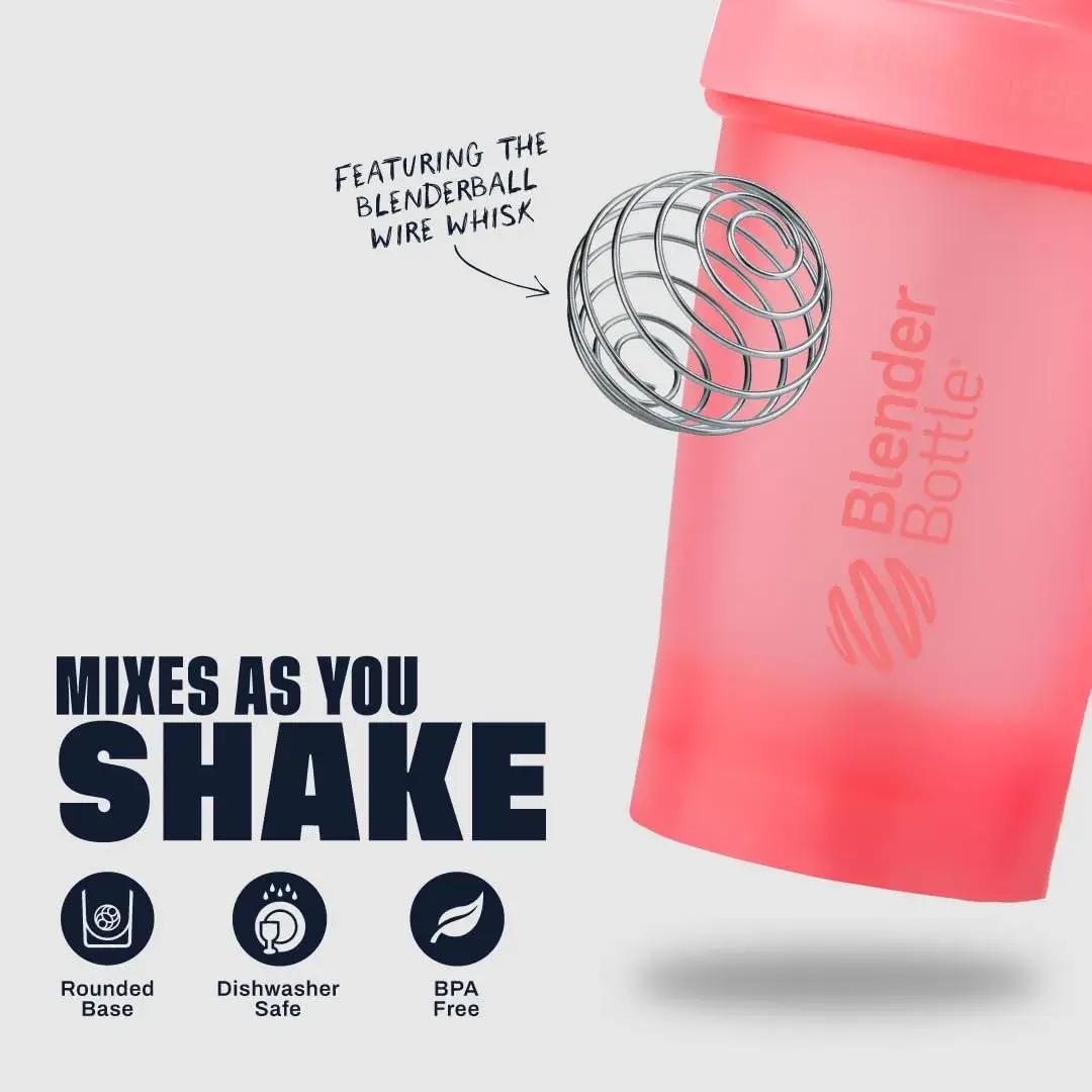 BlenderBottle Classic V2 Shaker Bottle 28 oz (794 ml) Light Pink | Mixes Smoothly with Stainless Steel Whisk - view 3