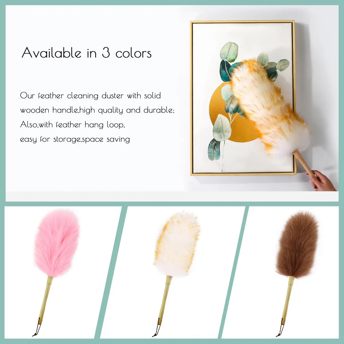 iHUFeather Lambs Wool Duster 16'' | Soft, Non-Scratch Dusting Tool for Delicate Surfaces - view 6