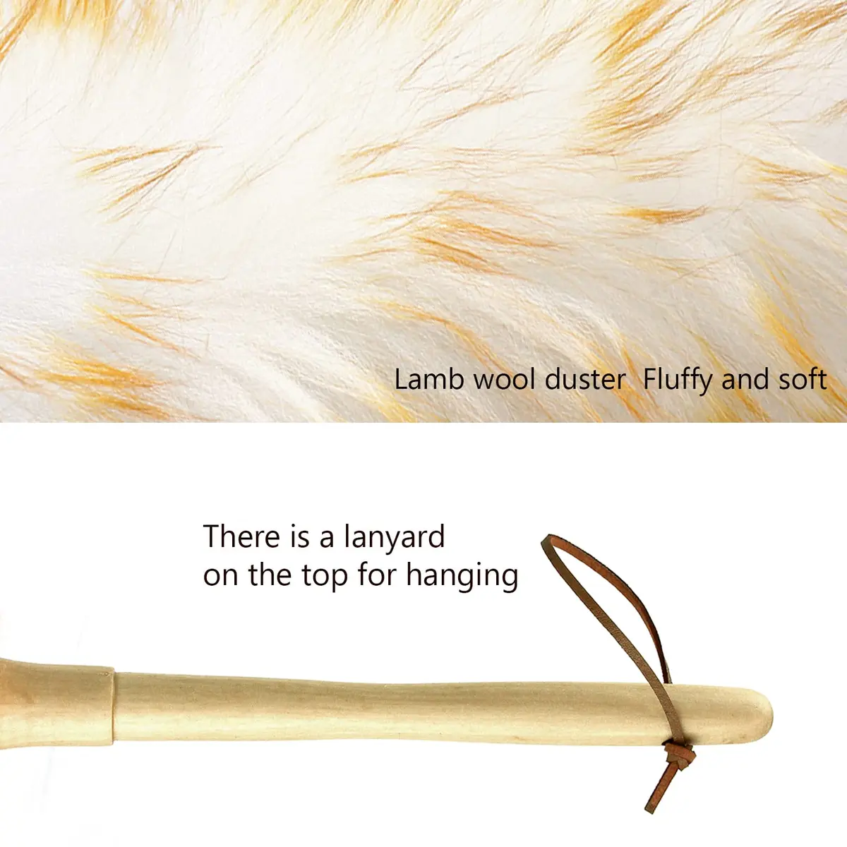 iHUFeather Lambs Wool Duster 16'' | Soft, Non-Scratch Dusting Tool for Delicate Surfaces - view 3