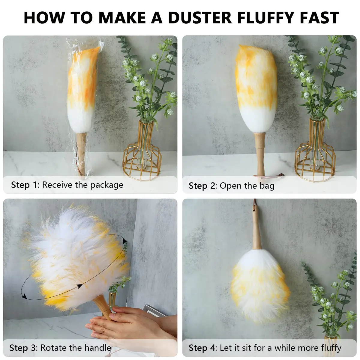 iHUFeather Lambs Wool Duster 16'' | Soft, Non-Scratch Dusting Tool for Delicate Surfaces - view 4