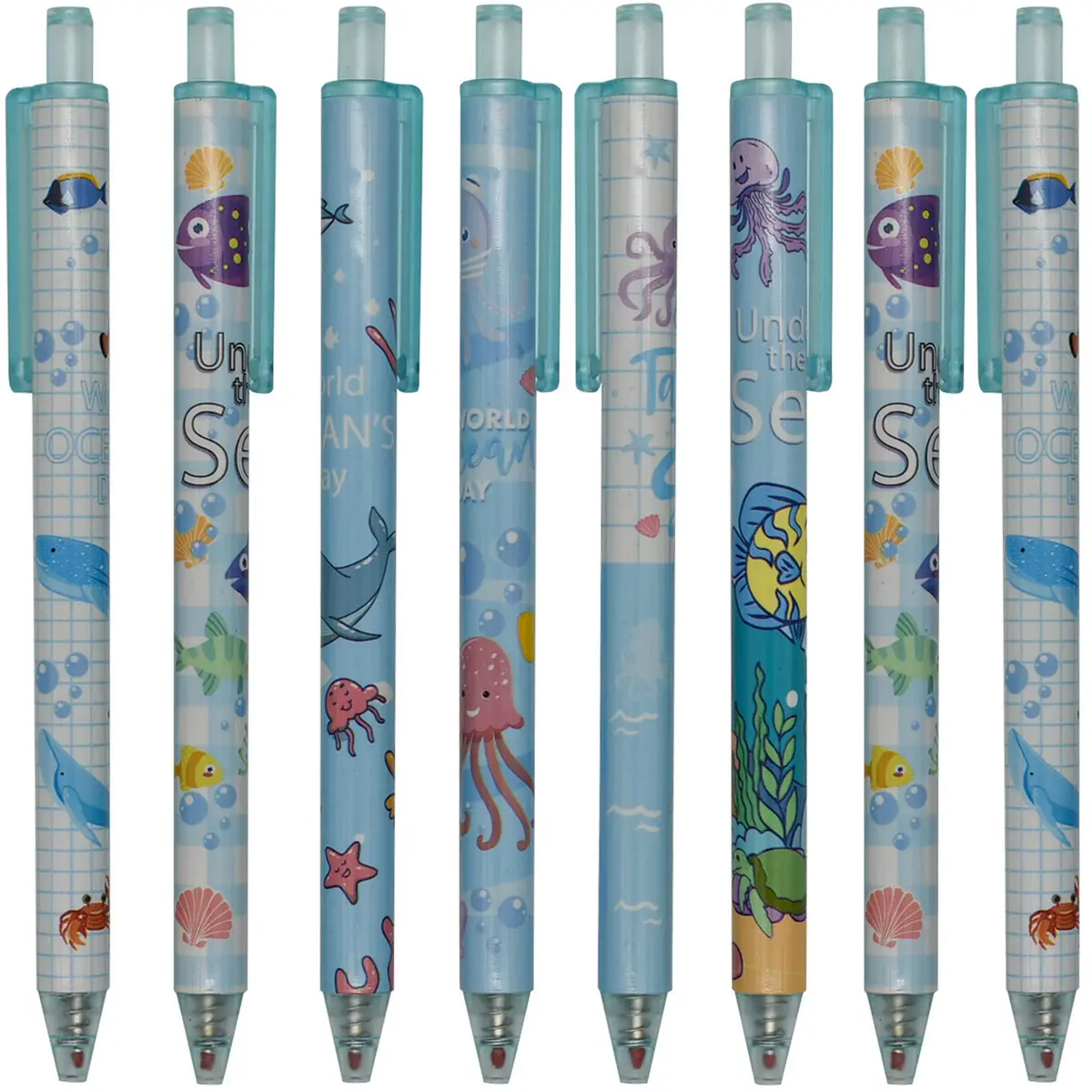 Maydahui 12 PCS Blue Sea Animal Gel Pens Black Ink Retractable | Smooth Writing, 0.5mm Fine Point - main product image