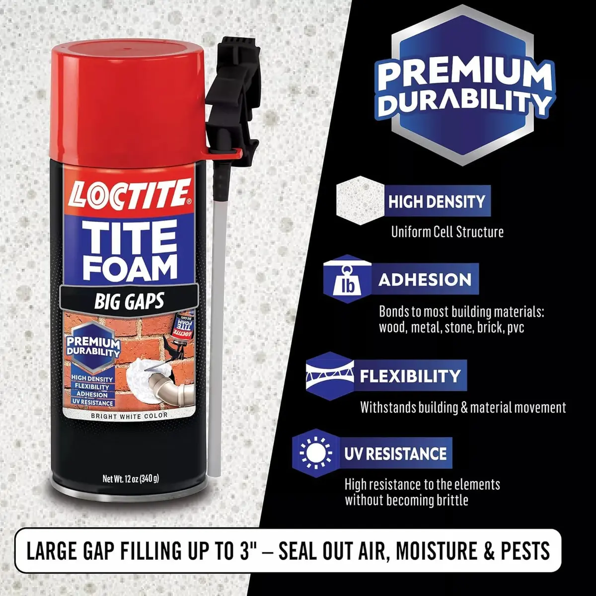 Loctite Tite Foam Gaps & Cracks and Big Gaps Insulating Foam Sealant Bundle 396g (2x12 fl oz) | Seals & Insulates Large Openings - view 8