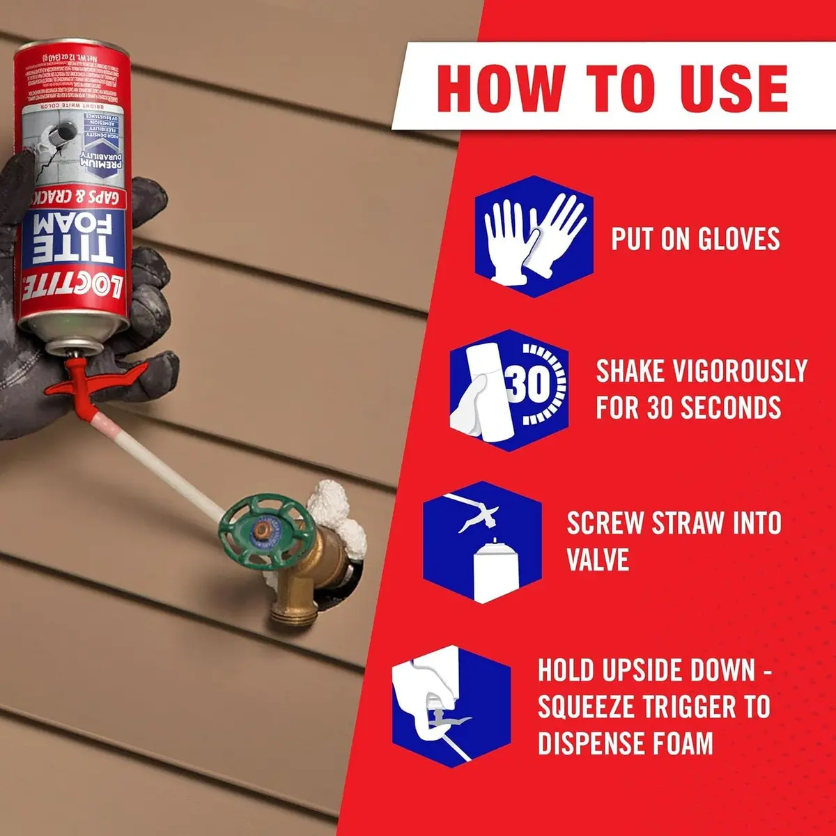 Loctite Tite Foam Gaps & Cracks and Big Gaps Insulating Foam Sealant Bundle 396g (2x12 fl oz) | Seals & Insulates Large Openings - view 2