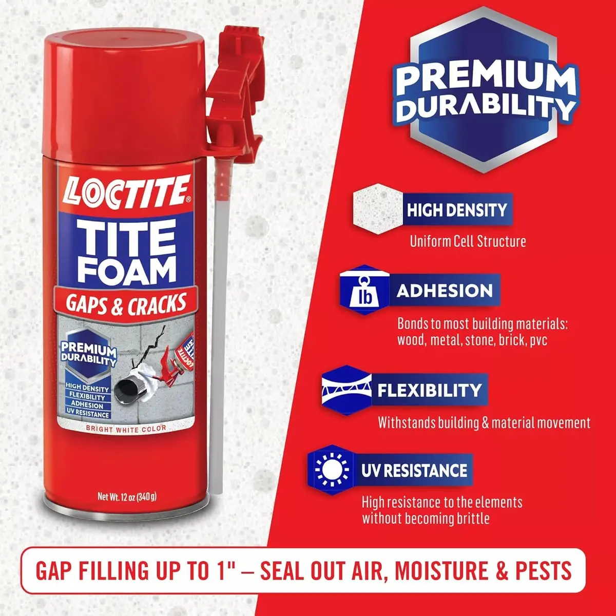 Loctite Tite Foam Gaps & Cracks and Big Gaps Insulating Foam Sealant Bundle 396g (2x12 fl oz) | Seals & Insulates Large Openings - view 4