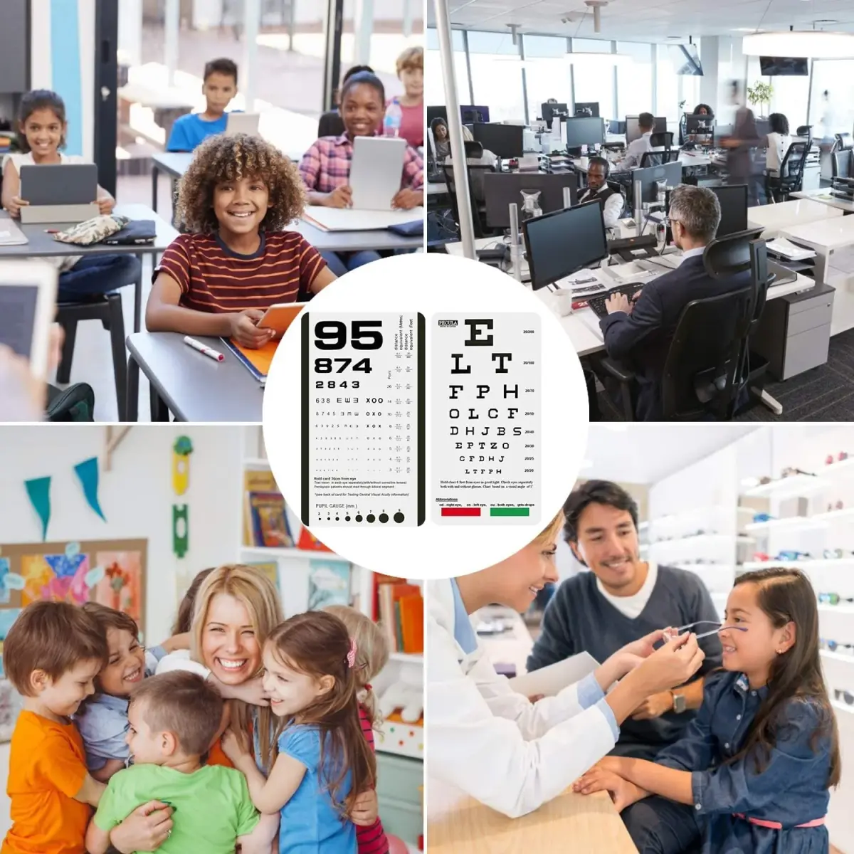 PECULA Pocket Eye Chart 2-Pack | Snellen & Rosenbaum Charts for Vision Testing - view 7