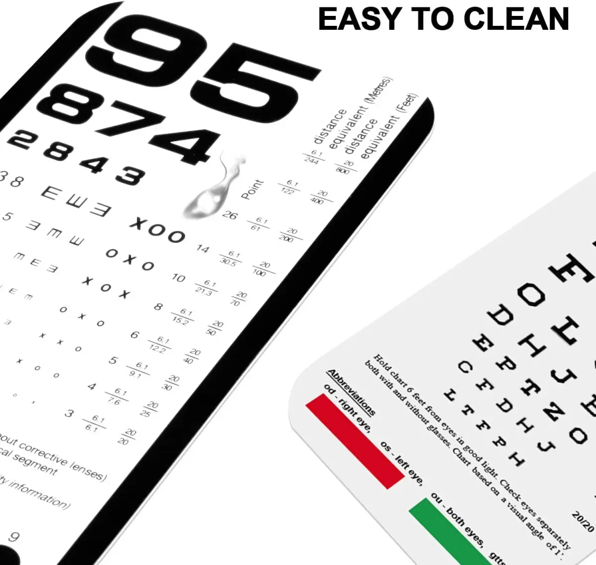 PECULA Pocket Eye Chart 2-Pack | Snellen & Rosenbaum Charts for Vision Testing - view 3