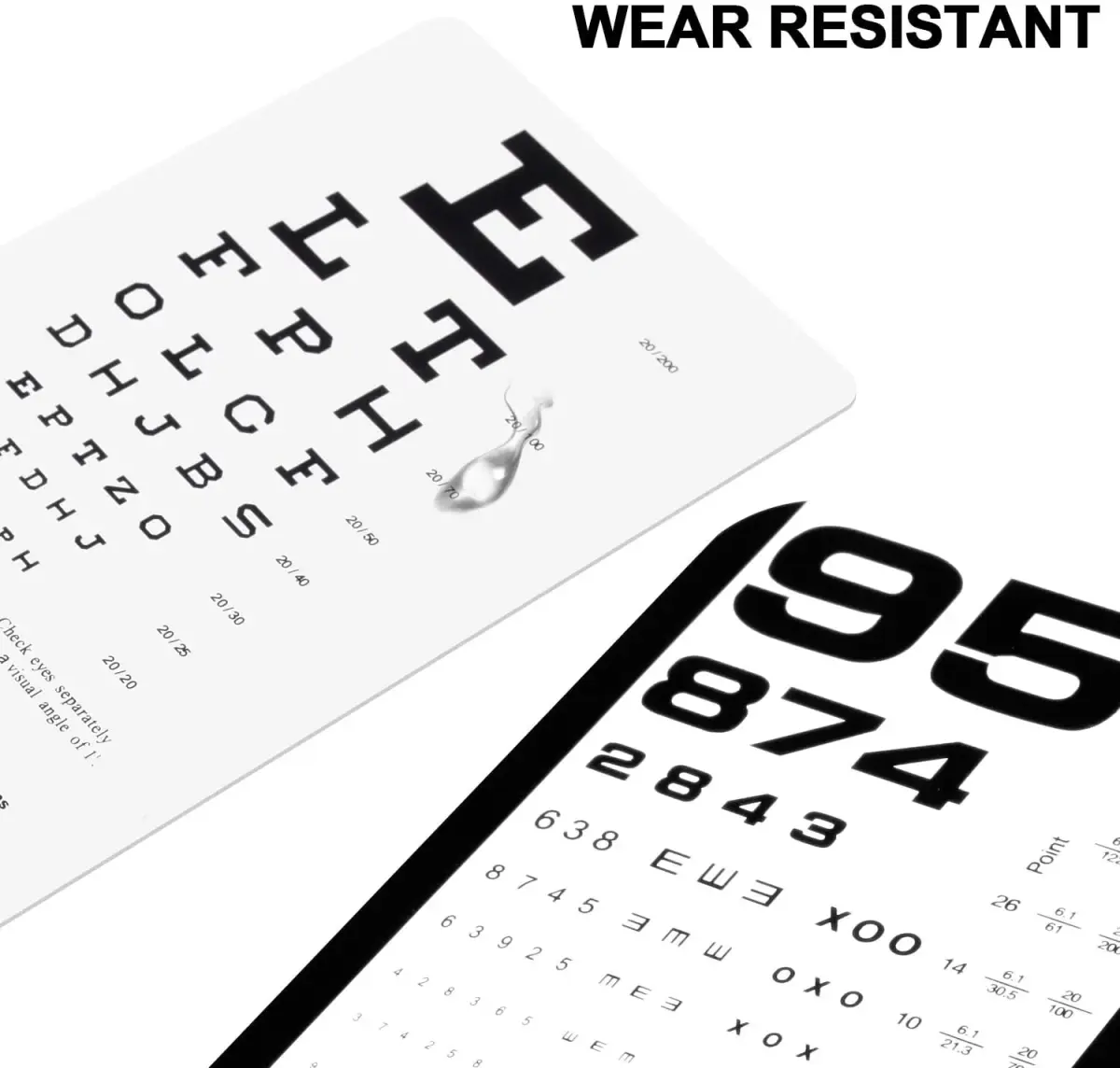 PECULA Pocket Eye Chart 2-Pack | Snellen & Rosenbaum Charts for Vision Testing - view 4