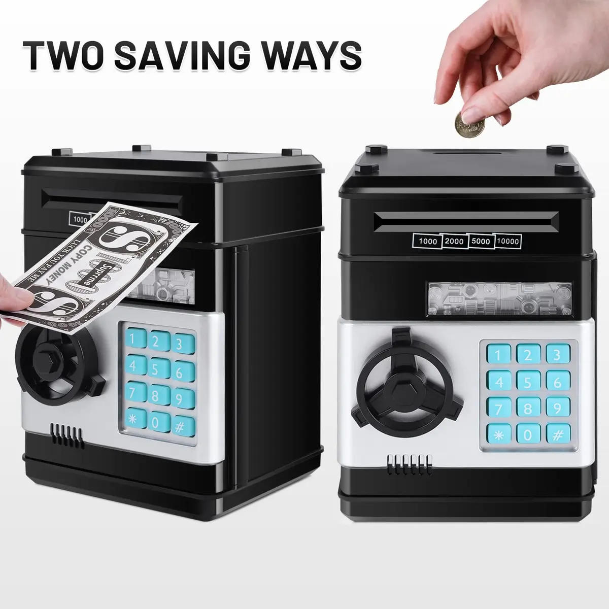 GuDoQi Electronic ATM Piggy Bank for Kids | 15.2cm x 14.7cm x 21cm (5.9" x 5.9" x 8.1") - view 3