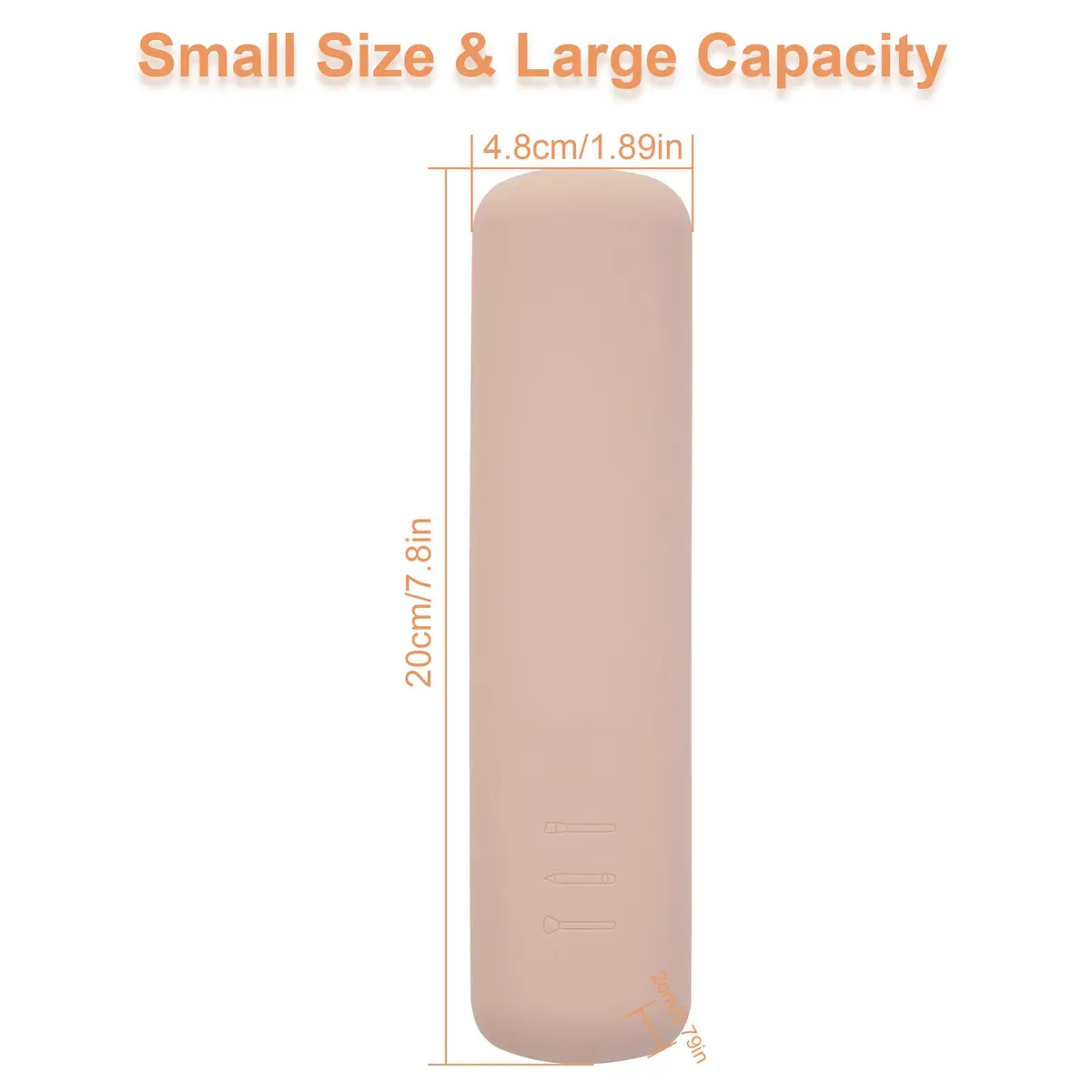 FERYES Travel Makeup Brush Holder, Magnetic Silicon Organizer, Khaki | Portable & Anti-fall (7.8" x 1.89" x 0.8") - view 7