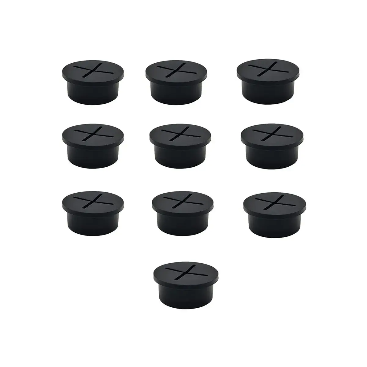 ZYYC 10 Pcs Cable Cord Grommet 24mm Overall Diameter | Flexible Rubber Wire Hole Cover for Desk - main product image