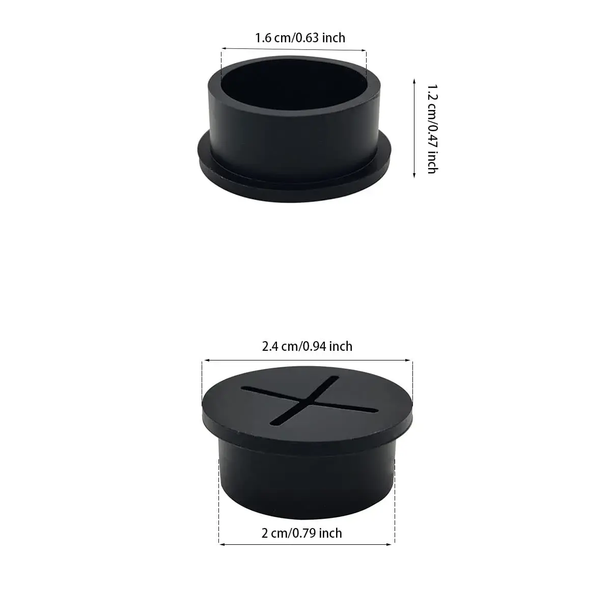 ZYYC 10 Pcs Cable Cord Grommet 24mm Overall Diameter | Flexible Rubber Wire Hole Cover for Desk - view 3