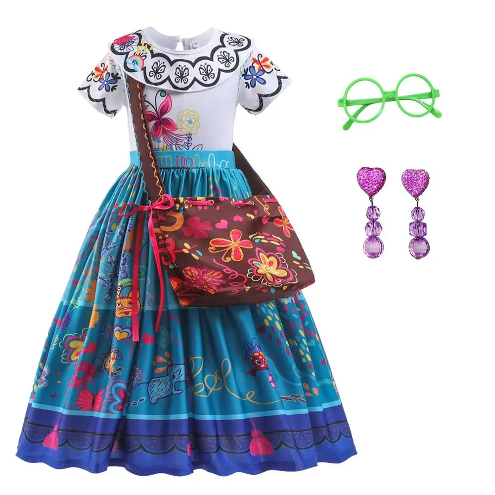 Yipkorra Mirabel Costume for Girls Cosplay Isabela Dress (7-8Y) | Easy Care, Soft Breathable Fabric - main product image