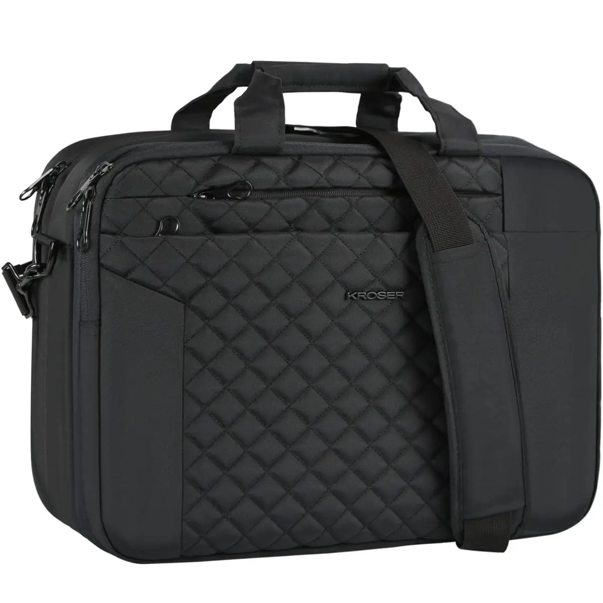 KROSER 17 Inch Expandable Laptop Bag Computer Briefcase with Luggage Strap & TSA Friendly Compartment | Water-Resistant Polyester - main product image