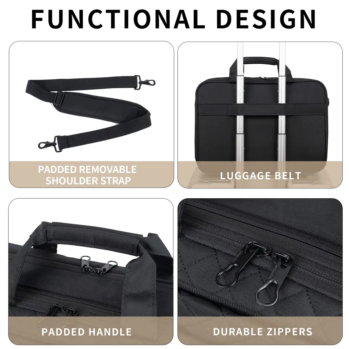 KROSER 17 Inch Expandable Laptop Bag Computer Briefcase with Luggage Strap & TSA Friendly Compartment | Water-Resistant Polyester - view 6