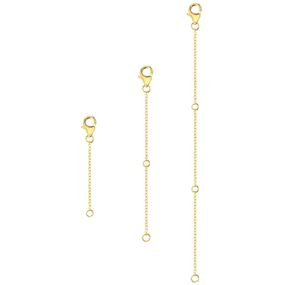 ASH'S CHOICE Gold Necklace Extenders with Lobster Clasp, 3PCS 14K Gold Plated Brass Chains (2, 4, 6 Inches) | Jewelry Findings for Bracelets & Anklets - view 6